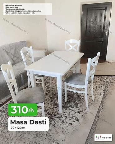 Məhsul: Masa Dəsti - Ölçü: 70×120 sm - Mexanizm: Açılmayan (əlavə