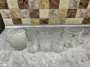 Sovet istehsalı xrustal stəkanlar, 6 ədəd. Stəkanları alana 6 ədəd