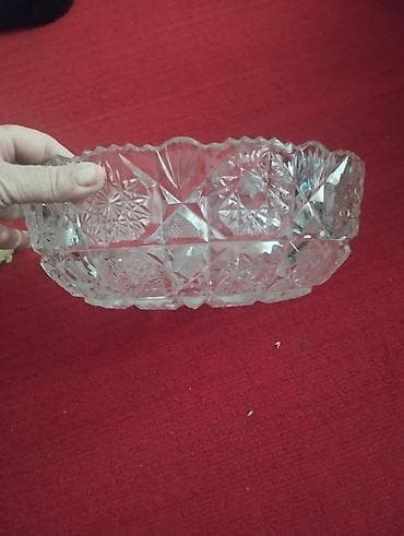 karaca bohemia crystal: Dekorativ masa qabları dəsti - Mavi şüşə meyvə/qəlyanaltı qabı — 6