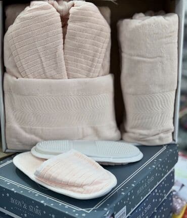 qadin kurtkalari: Hamam Xalati dəsti – “Moon & Stars” qutulu kolleksiya Tərkib və — 5