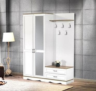 dəhliz dolablar: Yeni, 2 qapılı, Güzgülü, Ağ, Açılan, Düz dolab — 2