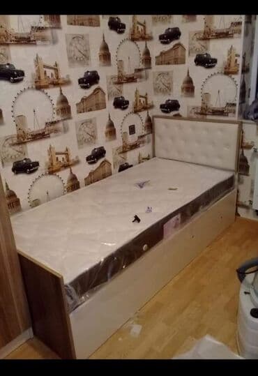 açılıb bağlanan yataq: Təknəfərlik çarpayı, Matras ilə, Siyirməli — 2