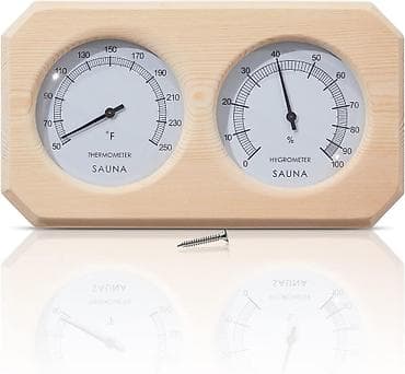 Sauna üçün termo-hiqrometr (divara quraşdırılan) - İki göstərici — 1