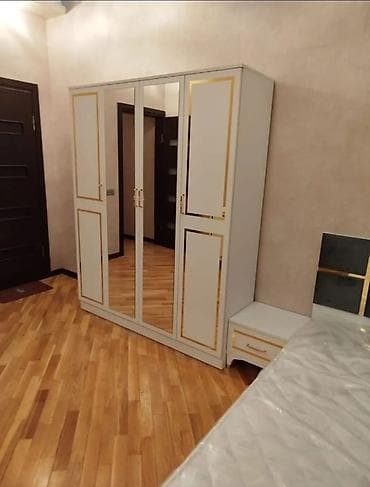 Yeni, 4 qapılı, Güzgülü, Ağ, Digər material, Açılan, Düz dolab