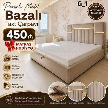islenmis matras: Parçalı model bazalı taxt çarpayı – G_1 - Qiymət: 450 ₼ - Matras — 1