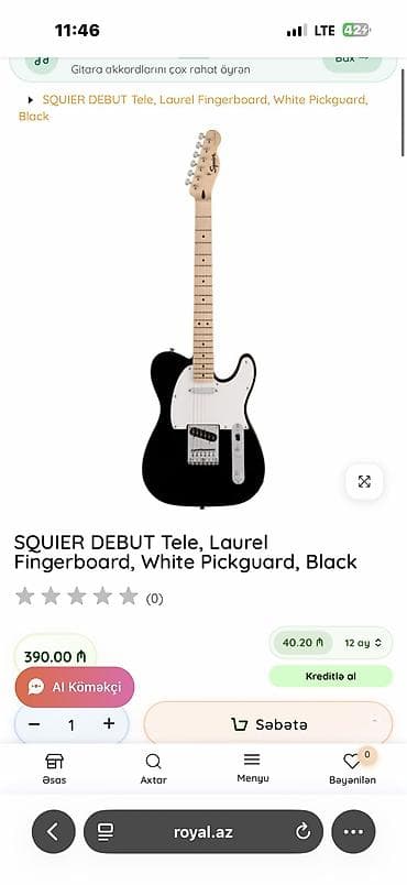 real gitara: Elektron gitara, Fender, 6 sim, Yeni, Ünvandan götürmə — 2