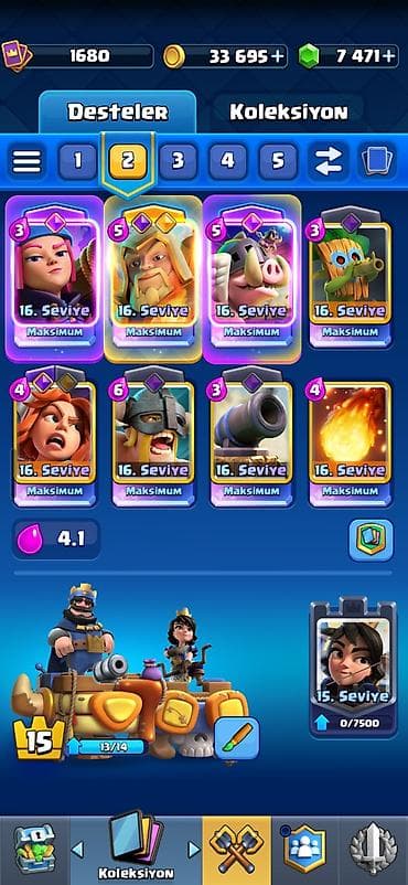 video reqstrator: Clash Royale hesabı – güclü və tam kart kolleksiyası ilə - Kral — 2