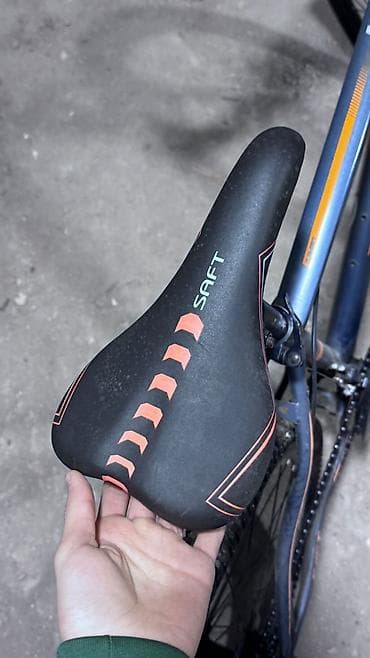 bike: SAFT dağ velosipedi - Güclü alüminium tipli çərçivə, boz-portağal — 3