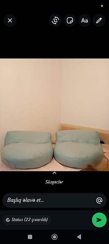 komputer stulu: İşlənmiş, Pufik-kreslo, Parça, rəng - Mavi, Ödənişli çatdırılma — 2