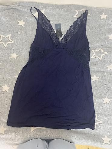 Женская одежда: Brend: Trendyol Model: Zərif krujeva detallı qadın gecə köynəyi/top — 1