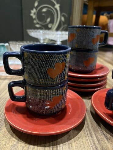 İnformatika: Qəhvə dəsti, rəng - Göy, Keramika, 6 nəfərlik — 3