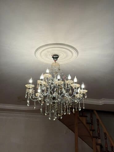 tort şamları: Çılçıraq, 10 və daha çox lampa, Xrustal — 1