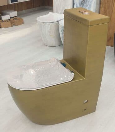 моноблок: Modern bir hissəli unitaz – qızılı/bronza mat rəngdə - Monoblok — 1