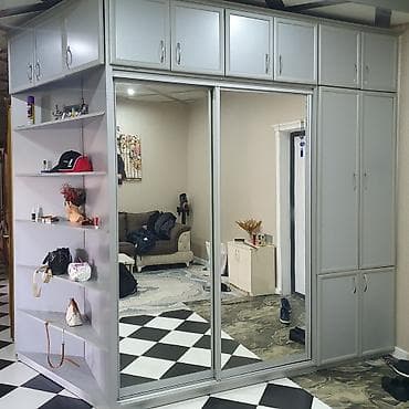 gencede qapilar: 2 qapılı, Güzgülü, Boz, Digər material, Kupe, Künc dolab — 1