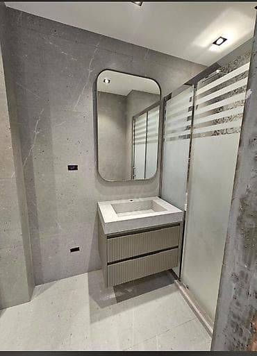 sade guzgu: Müasir hamam üçün yığma mebel və lavabo seti - Dizayn: Minimalist — 1