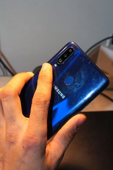 Samsung: Samsung Galaxy A20s, 32 GB, rəng - Göy, Sensor, Barmaq izi, İki sim kartlı