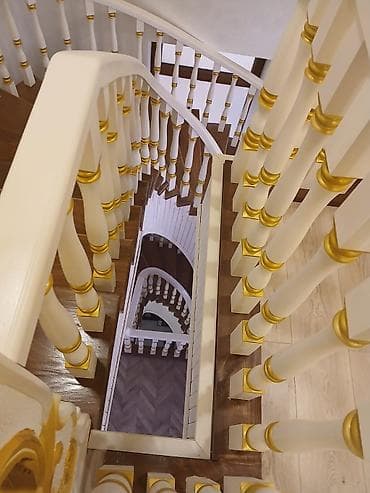 Taxta pilləkən və taxta üzlü tavan işləri – dizayn və quraşdırma - — 1