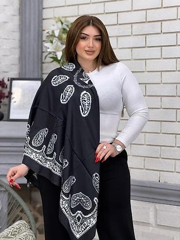 İpək şal – klassik paisley (buta) naxışlı - Material: 100% ipək — 5