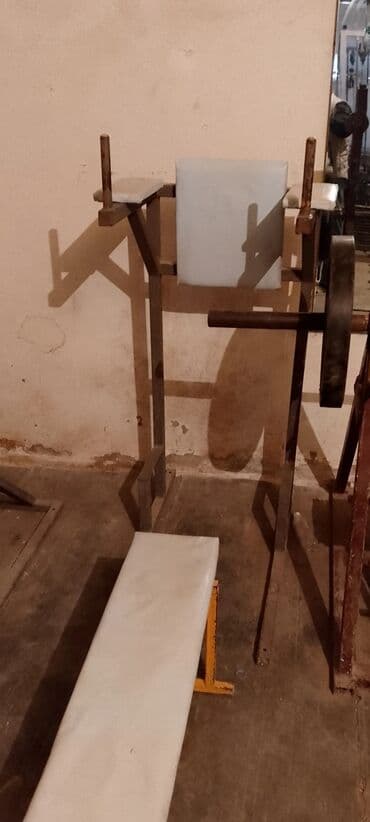 trinajor zali ucun avadanliqlar: Idman avadanlıqları paketi - Ştanq üçün skamya və dayaq: metal — 1