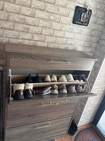 ayaqabi dolabi: 3 qapılı, Boz, Digər material Ayaqqabı dolabı — 1