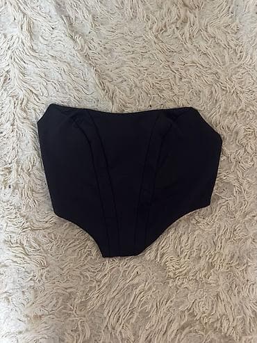 Digər tibbi məhsullar: Qara strapless korset top L olcu bir defe geyilib — 2