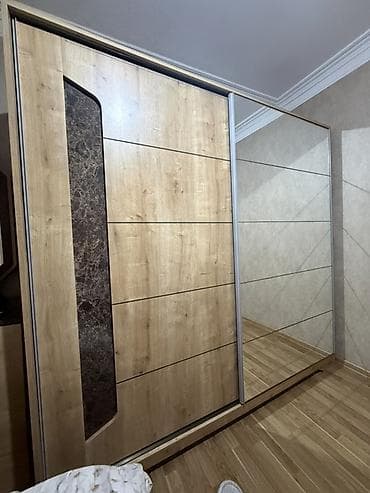 paltar dolabi islenmis: 2 qapılı, Güzgülü, Qəhvəyi, Digər material, Kupe, Düz dolab — 1