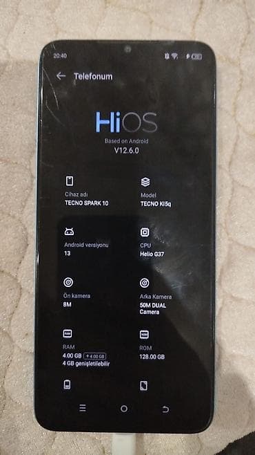 samsung tab e: Tecno Spark 10 4G, 128 GB, rəng - Mavi, İki sim kartlı — 1