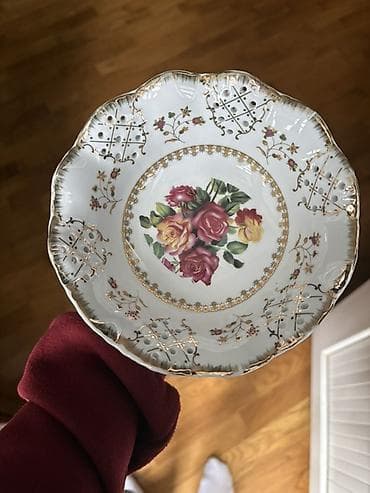 corek qablari: Cütü 40 azn Porselen dekorativ şirniyyat/qənnadı qabı – çiçəkli və — 3