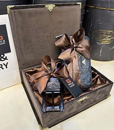 Hədiyyə dəsti – kişi üçün aksesuar komplekti - Tərkib: kəmər və pul