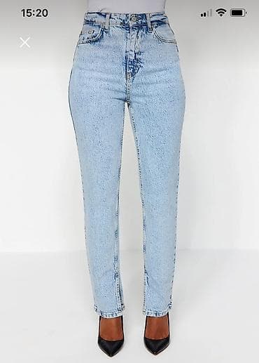 Шорты: Cins zara şalvar 34/36ölçü yeni 3rəngi var ağ tünd göy,açık cins rəngi — 1