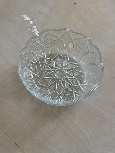 tort sekilleri 2020: Şüşə qab dəsti - 1 ədəd dərin salat qabı: dairəvi forma, kəsimli — 2