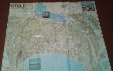 azərbaycanın xəritəsi: Bakı inzibati planı satılır. Ölçüləri 1,80x1,60. Qiyməti 120 manat — 1