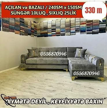 mebel alram: Künc divan, Qonaq otağı üçün, Parça, Bazalı, Açılan, Kitab — 9