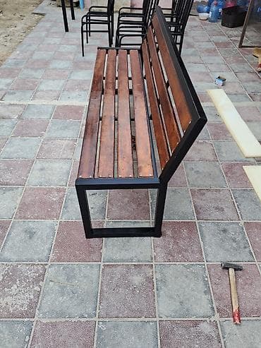 Dördbucaq masa, Açılmayan, Skameykalar ilə, Metal — 4