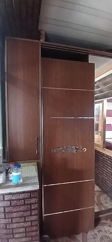 qarderob: 2 qapılı, Güzgülü, Qəhvəyi, Kupe, Düz dolab — 2