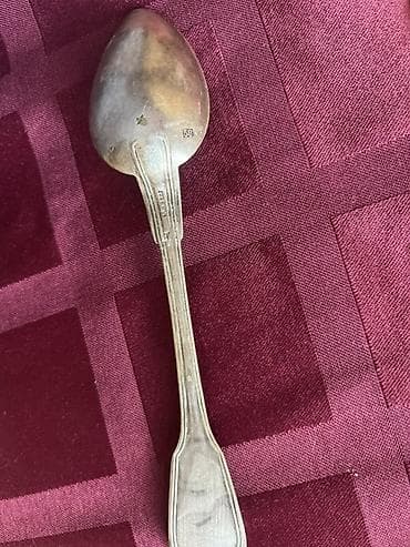 qaşiq: Antik qaşıq dəsti – 5 ədəd - Material: gümüş rəngli metal (üstündə — 4