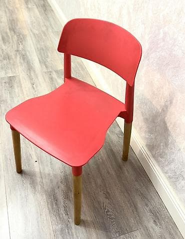 Mətbəx üçün, Qatlanmayan, rəng - Qırmızı Stul — 1