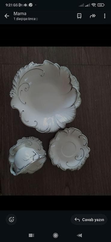 hascevher granit tava: Nahar dəsti, rəng - Ağ, Farfor — 4