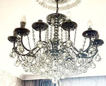 Çılçıraq, 10 və daha çox lampa, Xrustal