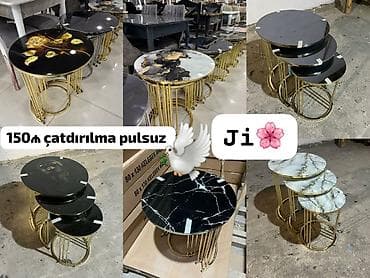 Yumru masa, Açılmayan, Təkərsiz, Şüşə, Zəmanətsiz