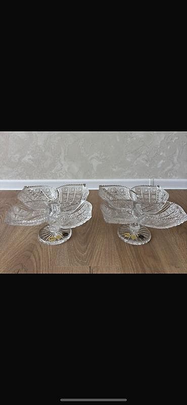 Tom Xrustal meyvə qab (2 ədəd dəst) - Material: şəffaf, qalın kəsimli