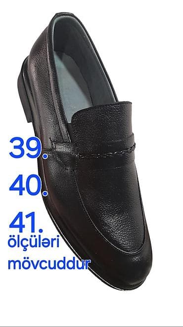 botinkalar 39: Klassik kişi loaferi – qara rəng. - Model: bağsız, slip-on loafer - — 1