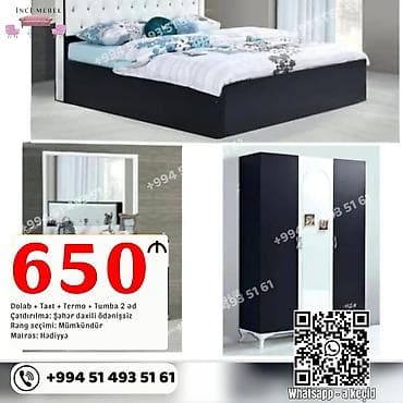 İkinəfərlik çarpayı, Dolab, Termo, 2 tumba, Azərbaycan, Yeni