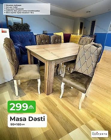 Masa Dəsti – 90×160 sm - Mexanizm: açılmayan (əlavə olaraq açılan