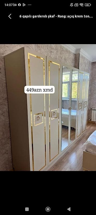 paltar dolab: Məhsul: Güzgülü qarderob şkaflar Xüsusiyyətlər: - 4, 5 və 6 qapılı — 3
