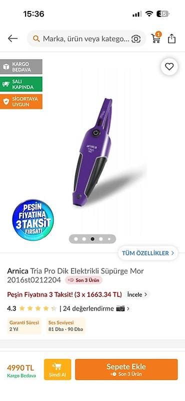 el modemi: Turkiyeden alinib artiq oldugu ucun satilir Arnica Tria Pro – dik tip — 2