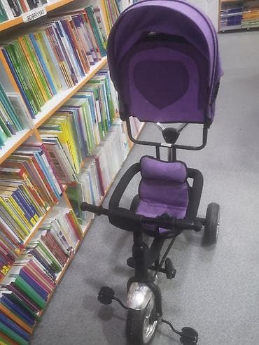 Uşaq üçtəkərli velosiped-araba (3-ü-1-də) – bənövşəyi rəng - Geniş