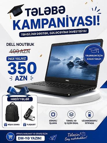 intel i7 3770: Dell noutbuk – Tələbələr üçün xüsusi təklif! - Qiymət: 350 AZN (400 — 1