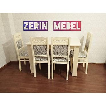 taxta stular: Mətbəx üçün, Açılmayan, Dördbucaq masa, 4 stul — 1