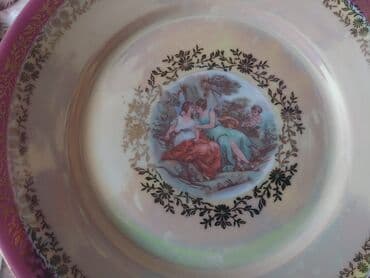 nimçe nedir: Çay dəsti, rəng - Qızılı, Farfor — 5